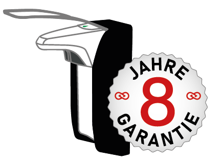Der ingo-man smart Xclusive hat eine Herstellergarantie von 8 Jahren.